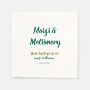 Margs and matrimony add name date bachelorette par napkins