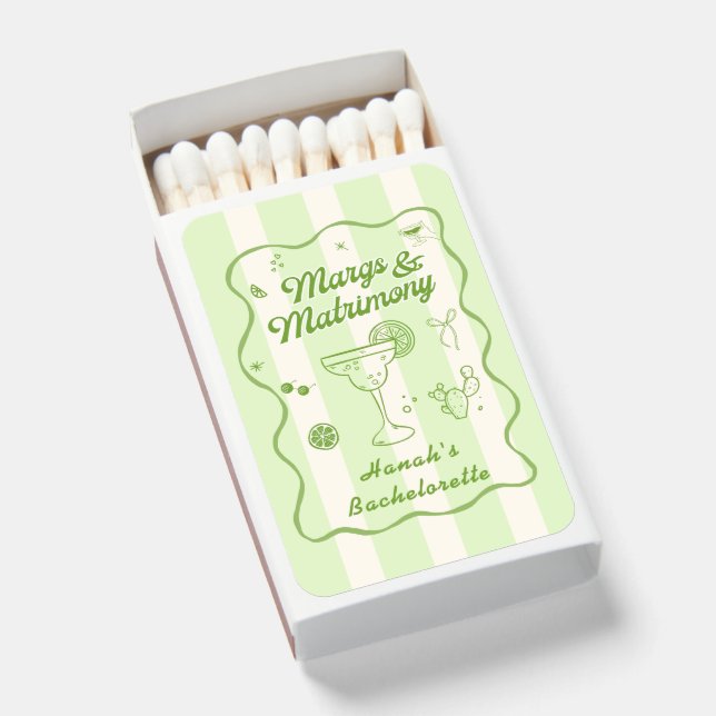 Margs and Matrimony Bachelorette Matchboxes (Front Open)