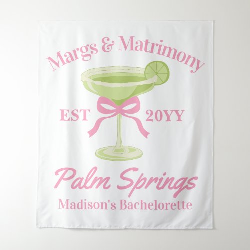 Margs and Matrimony Bachelorette Party Backdrop