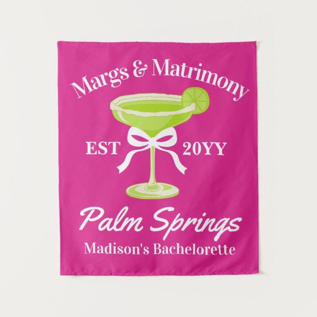 Margs and Matrimony Bachelorette Party Backdrop (Front)