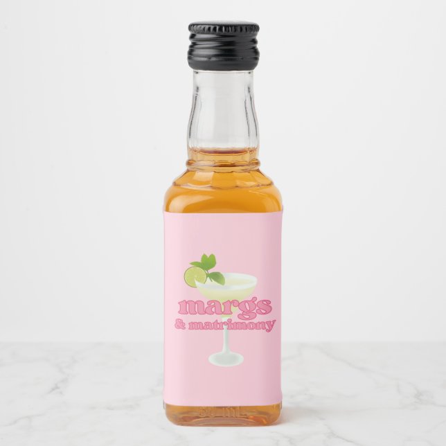 Margs and Matrimony Bachelorette Party Liquor Bottle Label (Front)