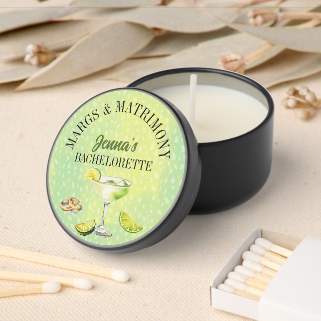 Margs and Matrimony Bachelorette Party  Mini Candle Favors (Insitu)