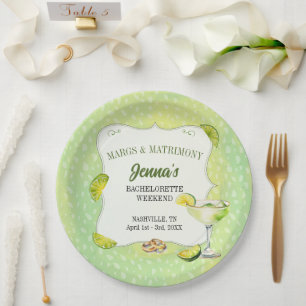 Margs and Matrimony Bachelorette Party  Paper Plates