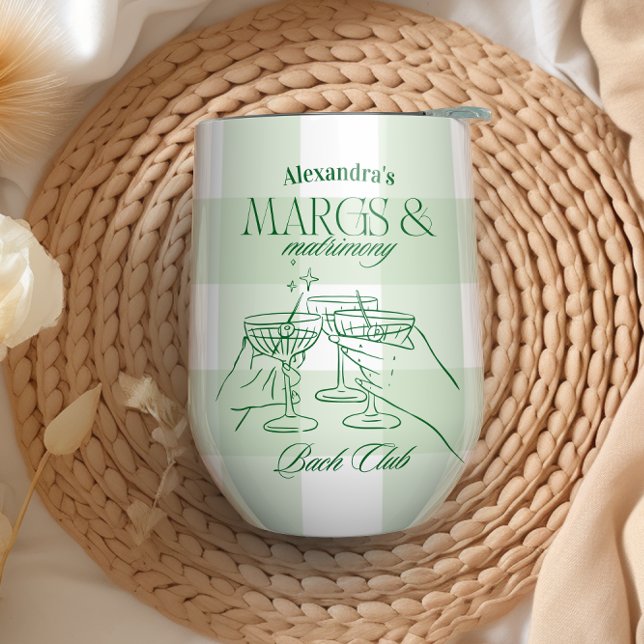 Margs And Matrimony Bachelorette Thermal Wine Tumbler (Creator Uploaded)