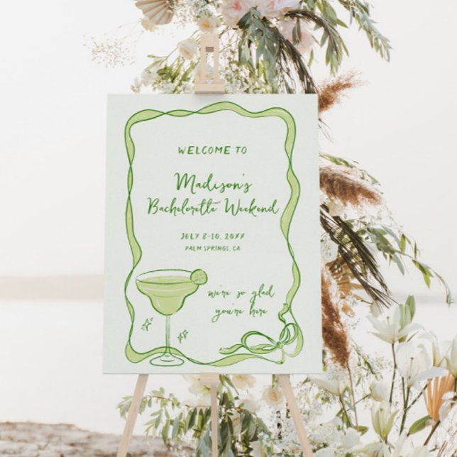 Margs and Matrimony Bachelorette Weekend Welcome Foam Board (Creator Uploaded)