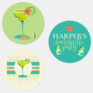 Margs and Matrimony Beach Bachelorette Labels