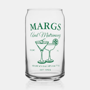 Margs and Matrimony Beach Bachelorette party Can Glass