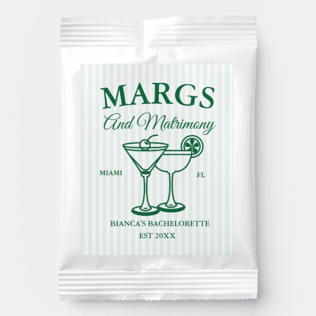 Margs and Matrimony  Beach Bachelorette party  Margarita Drink Mix (Front)