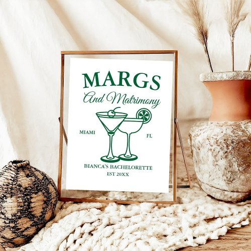 Margs and Matrimony Beach Bachelorette party Poster