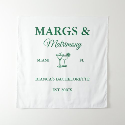 Margs and Matrimony Beach Bachelorette party  Tapestry