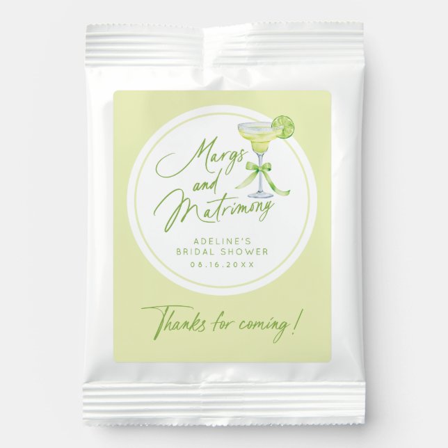 Margs And Matrimony Bridal Shower Favor Margarita Drink Mix (Front)