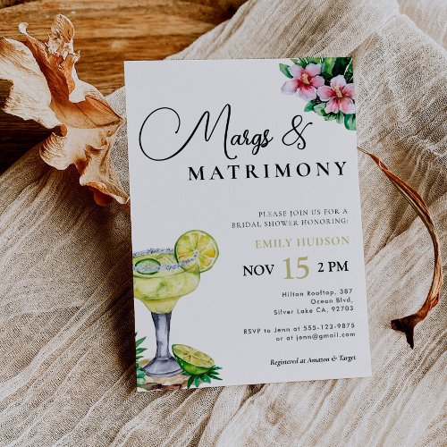 Margs and Matrimony Bridal Shower Invitation