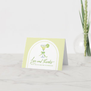 Margs and Matrimony Bridal Shower Letterpress Thank You Card