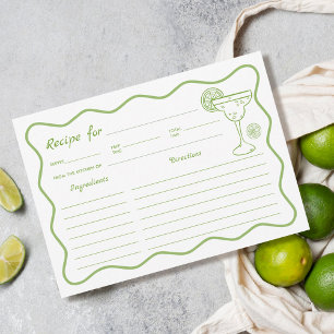 Margs and matrimony bridal shower Recipe Card