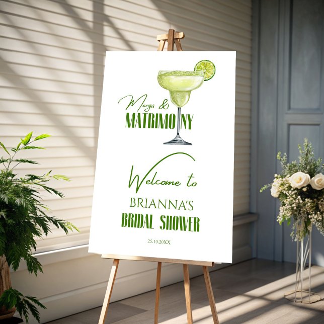 Margs and matrimony bridal shower welcome sign (Margs and matrimony bridal shower personalized welcome sign board customized decor welcome board)