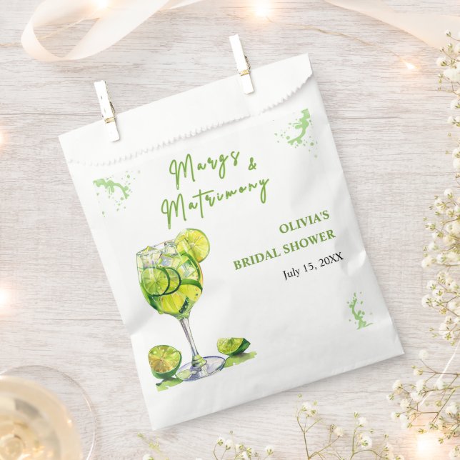 Margs and Matrimony Cocktail Bridal Shower Favor Bag (Clipped)