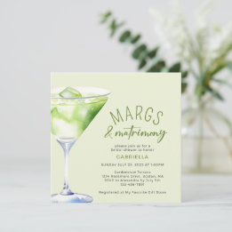 Margs and Matrimony Cocktail Bridal Shower Invitation