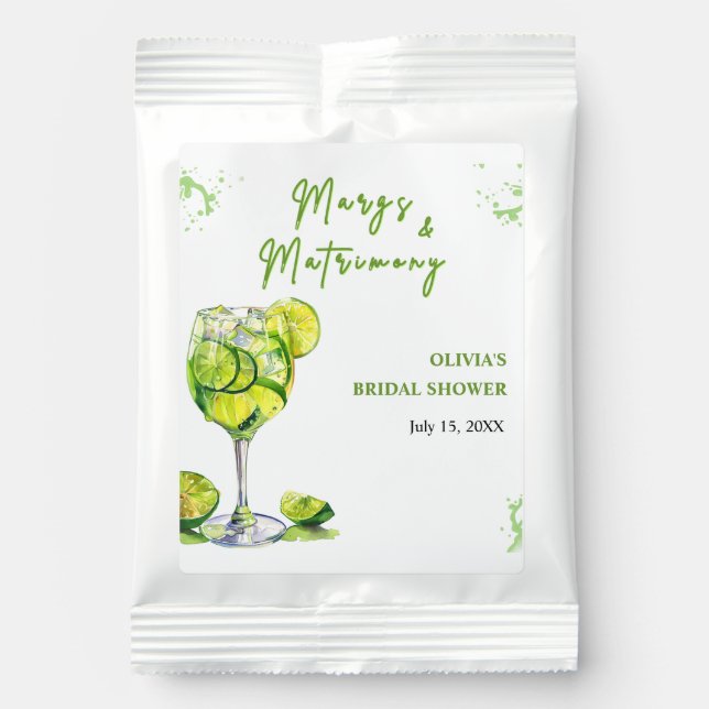 Margs and Matrimony Cocktail Bridal Shower Margarita Drink Mix (Front)