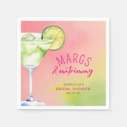 Margs and Matrimony Cocktail Bridal Shower Napkins