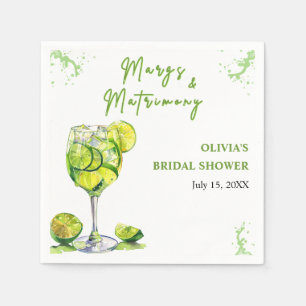 Margs and Matrimony Cocktail Bridal Shower Napkins