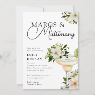Margs and Matrimony Margarita Bridal Shower Invitation