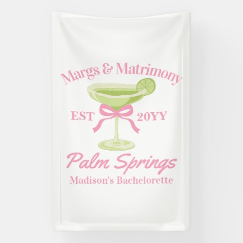 Margs and Matrimony Margaritas Bachelorette Party Banner