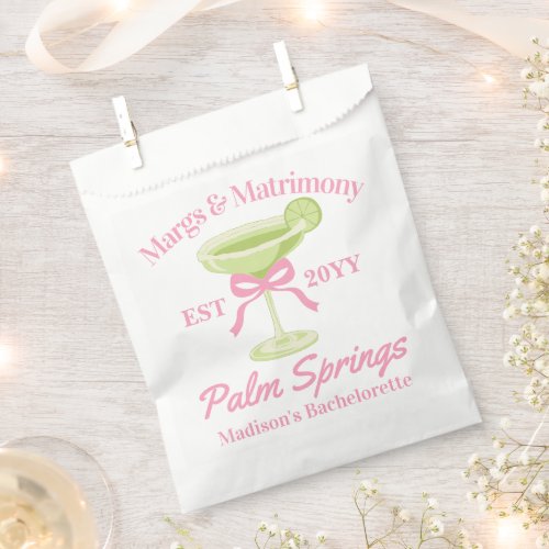 Margs and Matrimony Margaritas Bachelorette Party Favor Bag