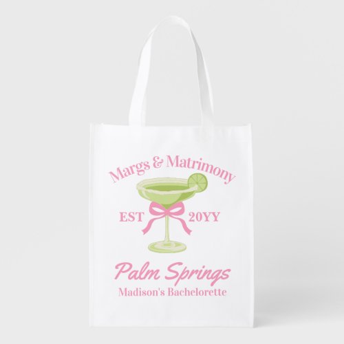 Margs and Matrimony Margaritas Bachelorette Party Grocery Bag