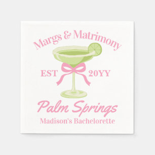 Margs and Matrimony Margaritas Bachelorette Party Napkins