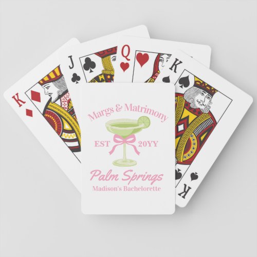 Margs and Matrimony Margaritas Bachelorette Party Poker Cards