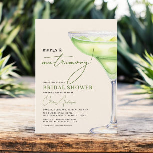 Margs and Matrimony Modern Bridal Shower  Invitation