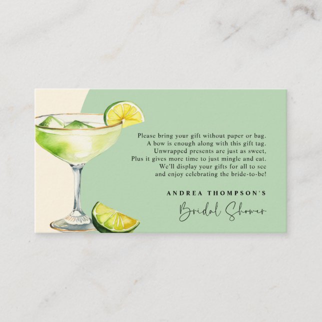 Margs and Matrimony No Wrap Shower Enclosure Card (Front)
