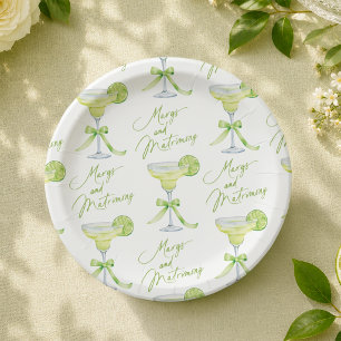 Margs And Matrimony Patterned Bridal Shower Paper Plates