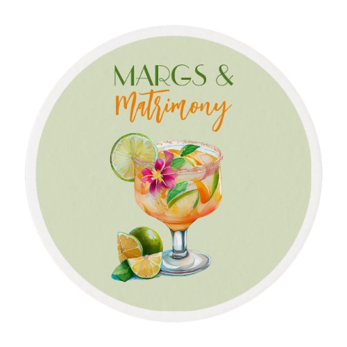 Margs and Matrimony Tequila  Fiesta Bachelorette Edible Frosting Rounds