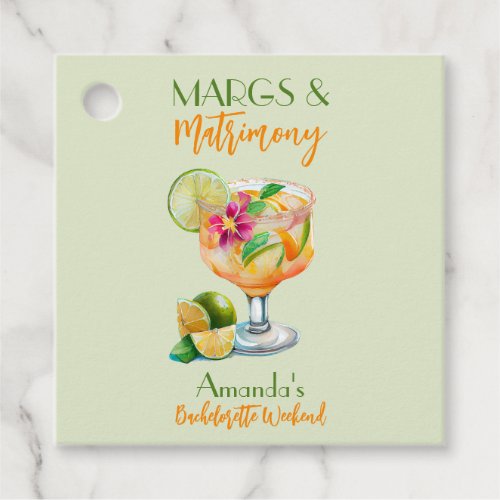 Margs and Matrimony Tequila  Fiesta Bachelorette Favor Tags