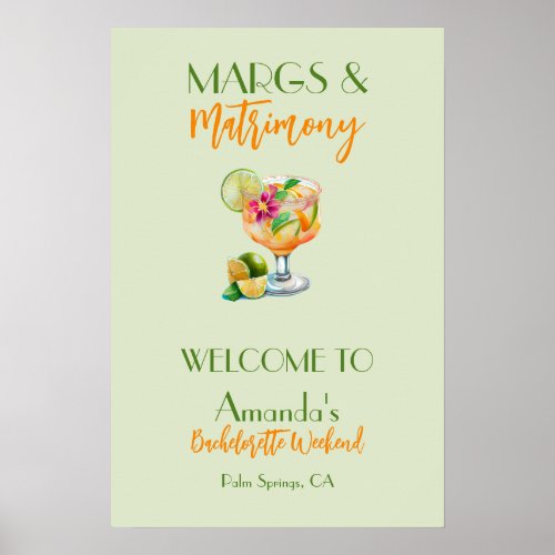 Margs and Matrimony Tequila  Fiesta Bachelorette Poster