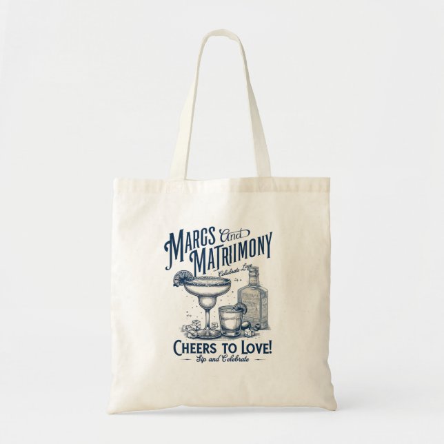 Margs and Matrimony Tote Bag | Wedding Party Gift (Front)