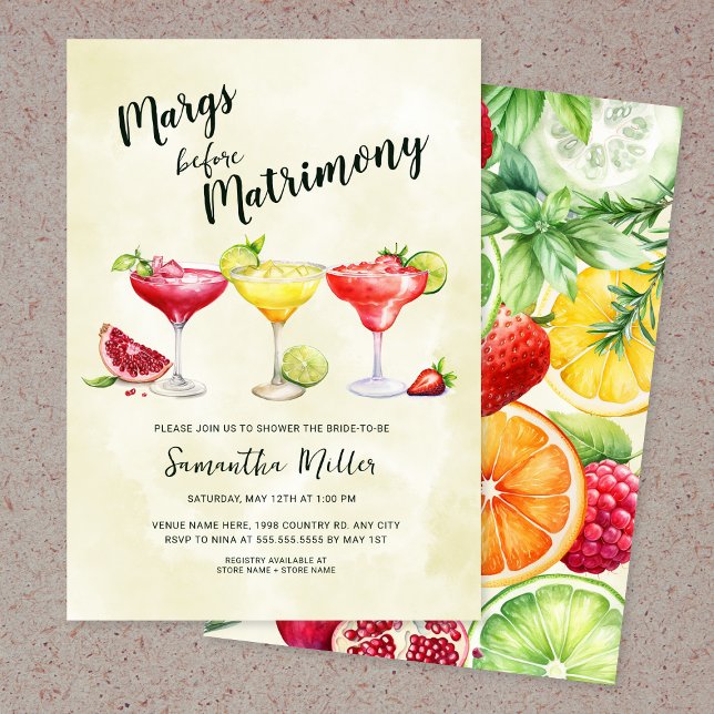 Margs before Matrimony Bridal Shower Invitation (Creator Uploaded)