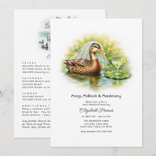 Margs Mallards & Matrimony Funny Lake Bachelorette Invitation