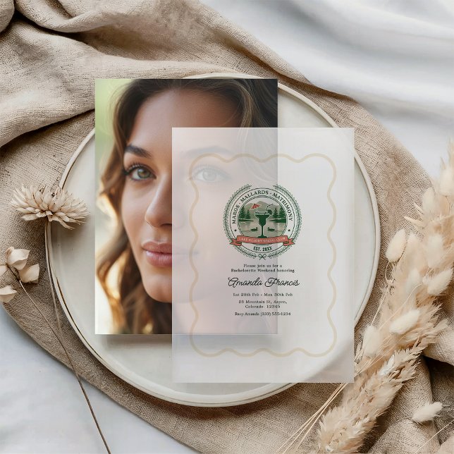 Margs Mallards & Matrimony Lakeside Bachelorette Vellum Invitations (Margs Mallards & Matrimony Lakeside Bachelorette Vellum Invitations)