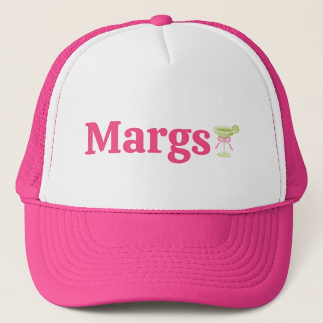 Margs Margaritas Matching Bachelorette Party Gift Trucker Hat (Front)