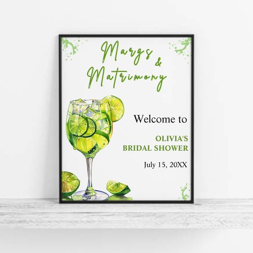 Margs  Martrimony Cocktail Bridal Shower Welcome  Poster