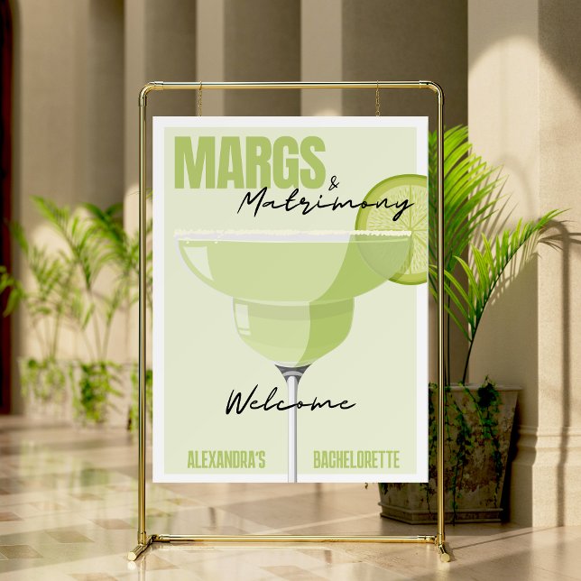 Margs & Matrimony Bachelorette Welcome Sign (Margs & Matrimony Bachelorette Party Welcome Sign)