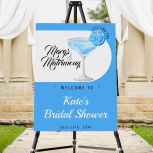 Margs & Matrimony Blue Margarita Bridal Shower Foam Board