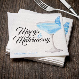 Margs & Matrimony Blue Margarita Bridal Shower Napkins