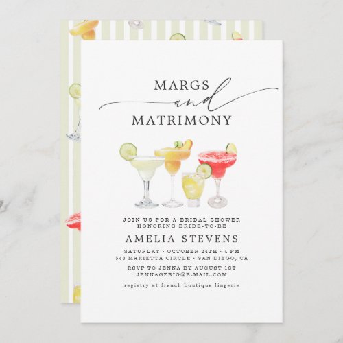 Margs  Matrimony Bridal Shower Bachelorette Invitation