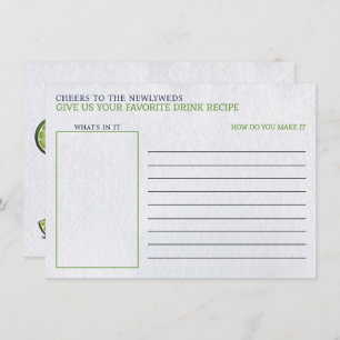Margs & Matrimony Bridal Shower Drink Recipe Enclosure Card