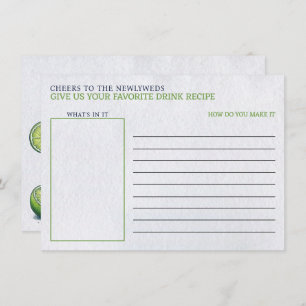 Margs & Matrimony Bridal Shower Drink Recipe Enclosure Card