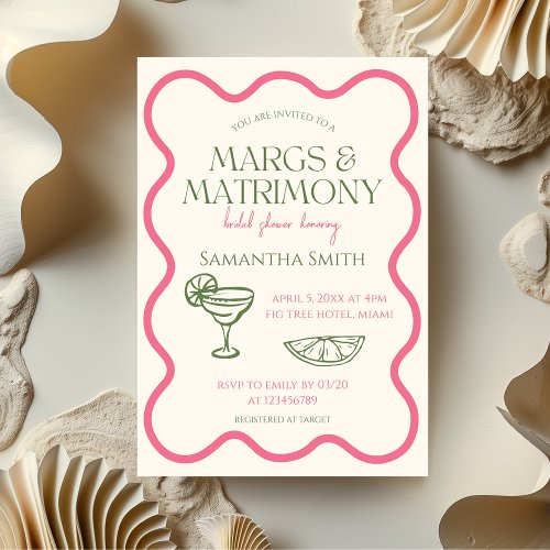 Margs  Matrimony Bridal Shower Hand Drawn Modern Invitation