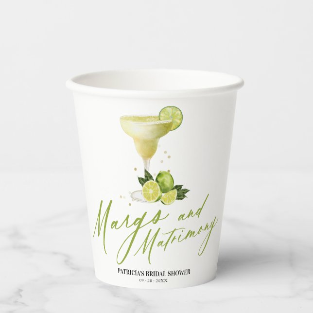Margs & Matrimony Bridal Shower  Paper Cups (Front)